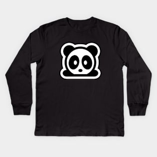 Bambu Brand Logo Panda Black White Bamboo Forest Grass Kids Long Sleeve T-Shirt